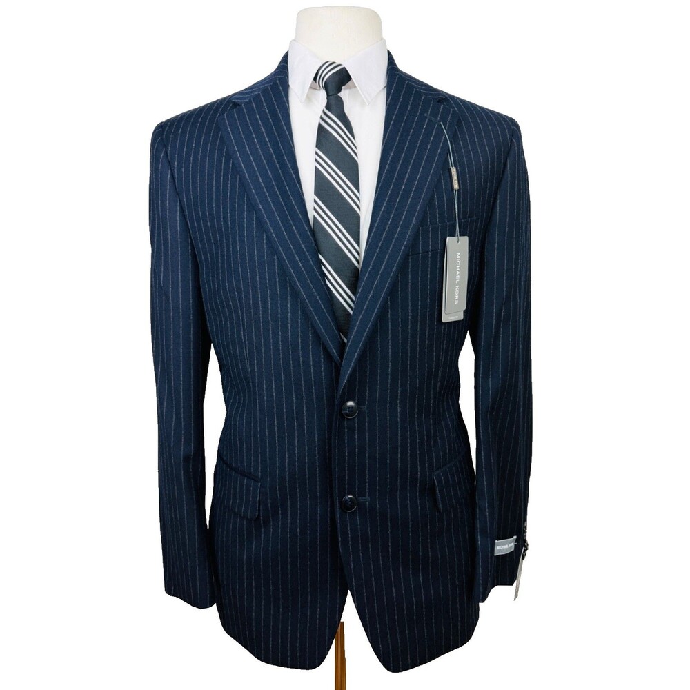 NEW MICHAEL KORS MENS 40R NAVY STRIPE SOFT WOOL BLAZER SPORT COAT SUIT JACKET